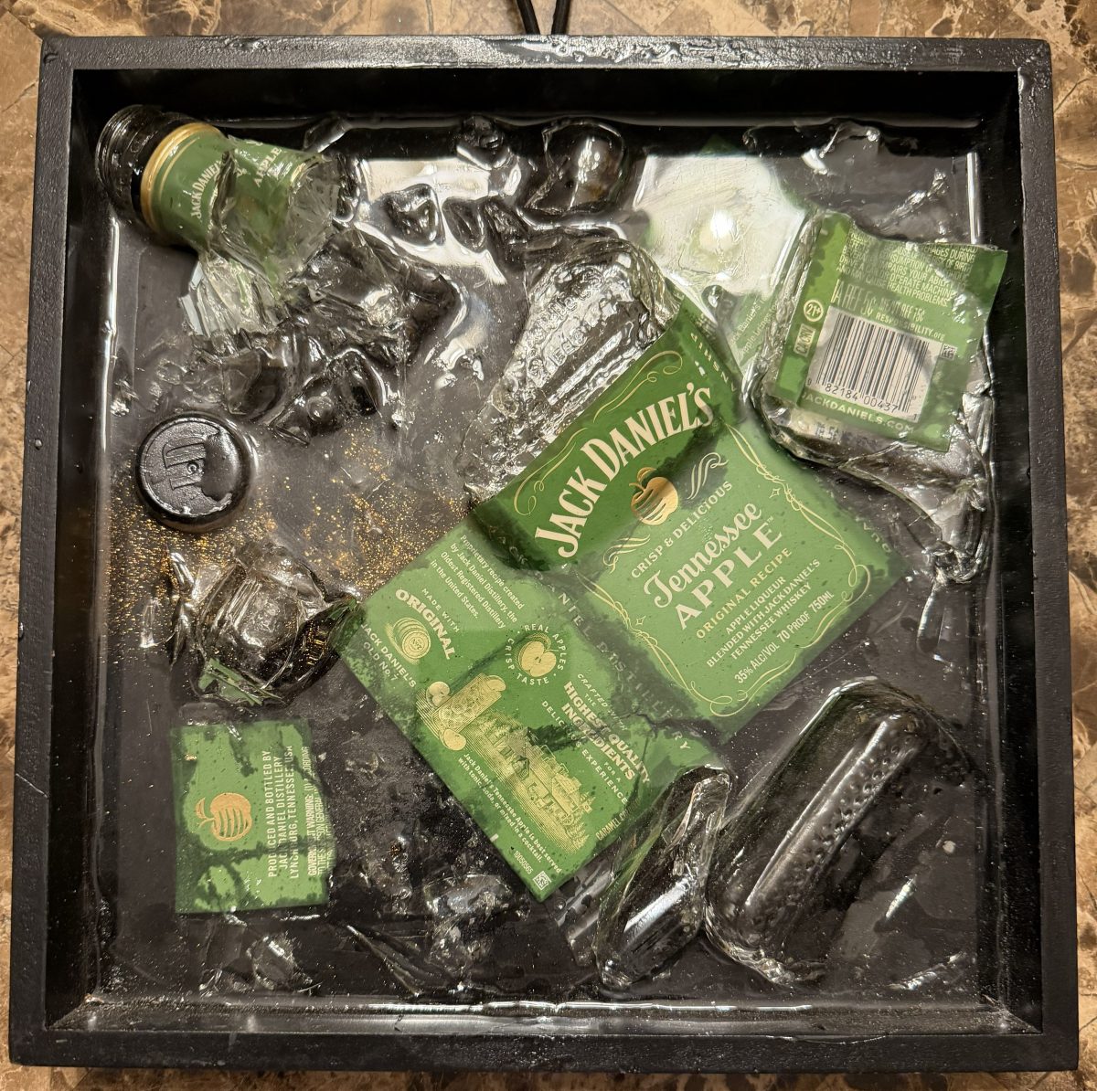 661 Jack Daniels Apple Broken Bottle Art